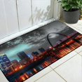 thumbnail image 2 of FUMJ City Skyline Bridge River Night Cloudy Sky Floor Mat Rug for Home Entrance Outside Entry 19.68*47.24 in, 2 of 6