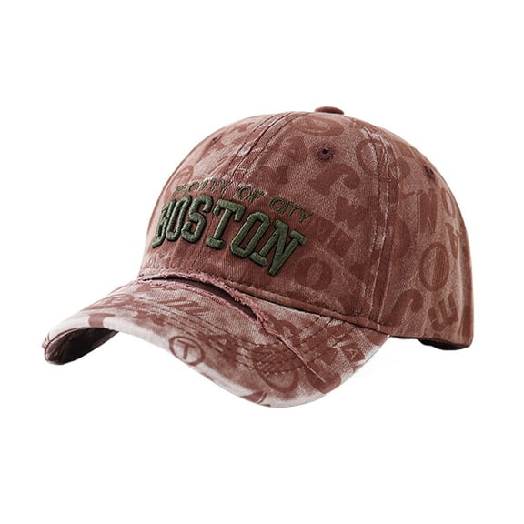 Huowey Toddler Kids Sun Hats Letter Print Cotton Baseball Cap Adjustable Cotton Washed Vintage Cowboy Hat Bucket Hats,Coffee,One Size