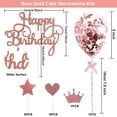 thumbnail image 2 of Juego de adornos de feliz cumpleaños con forma de corazón y estrella de oro rosa, con globo de confeti, 2 of 5