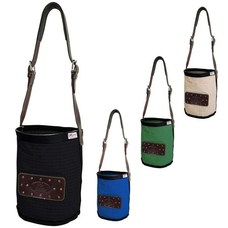 UPC: 1002350418343 | Derby Originals Ripstop 24 Oz Canvas Feed Bag with Padded Leather Crown Strap for Safety and No-Spill Flap Design