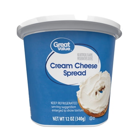 Great Value Original Cream Cheese Spread, 12 oz Tub