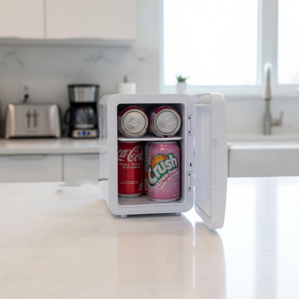 Portable Car Refrigerator 6L  Cooler Warmer Dual Power 12V/110V for Travel Office Home