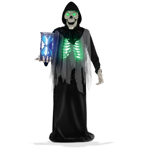 Halloween Animatronic Grim Reaper Outdoor Decoration, Sound and Motion Activated