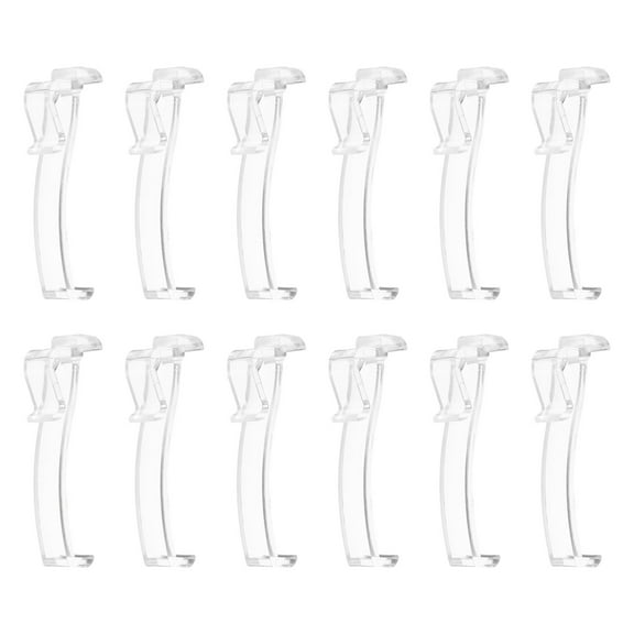 12pcs Valance Clips, 2.5in Clear Plastic Valance Hidden Retainer Holder Installation Bracket Clips for Horizontal Wood and Faux Wood Blinds