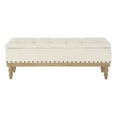 thumbnail image 4 of Landis Storage Bench in Linen White Fabric and Brushed Legs, 4 of 12