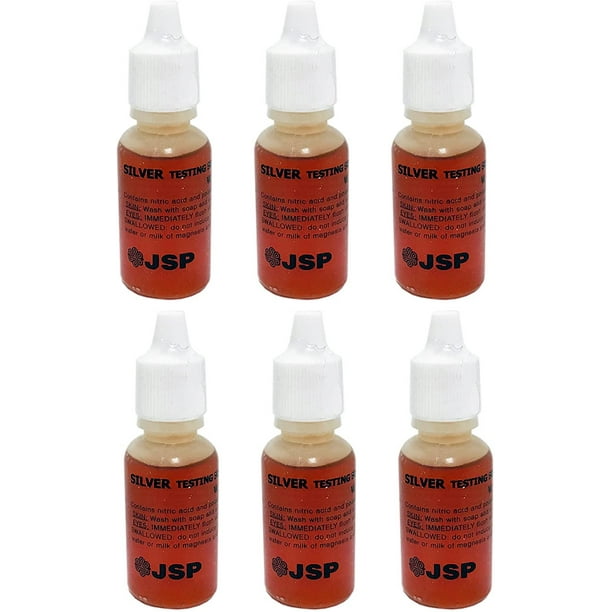 6 Bottles Silver Test Acid Testing Sterling Jewelry Solution Liquid