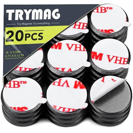 

DIYMAG Ceramic Magnets for Crafts Small 18mm (.709 inch) Round Disc Crafts Magnets with Adhesive Backing Flat Circle Ferrite Industrial Magnets for Crafts DIY Science Hobbies Project - 20 PCS