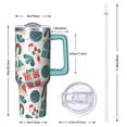 thumbnail image 2 of Winter Christmas Holiday 40oz Coffee Cup with Straw and Handle, Insulated Stainless Steel Snowman Tumbler, Gift Travel Mug for Adults, 2 of 4