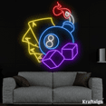 thumbnail image 3 of Craftnamesign Playing Card Neon Sign, Billiard LED Sign, Game Casino Decor, 3 of 4