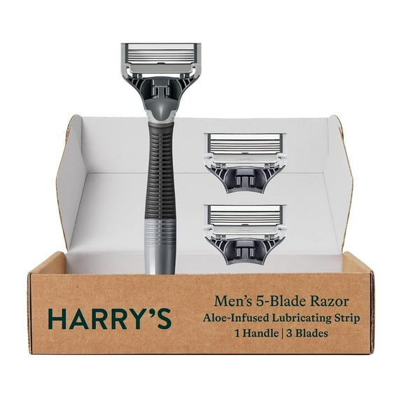 Harry's Razors for Men - Shaving Razors for Men includes a Mens Razor and 3 Razor Blade Refills (Charcoal)