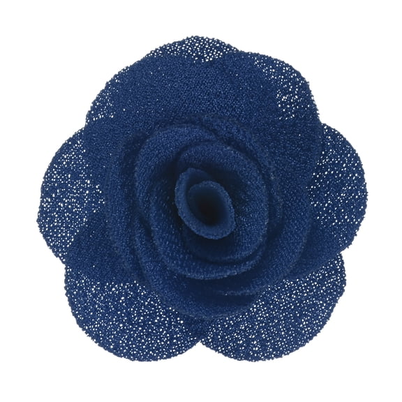 Uxcell 1-Pack Camellia Flower Lapel Pin for Men Suit, Brooch Pins Handmade Boutonnieres for Men Women Suit [Navy Blue]