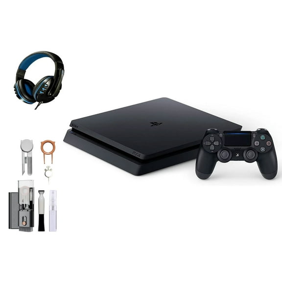 Pre-Owned Sony 2215B PlayStation 4 Slim 500GB Gaming Console Black, Headset With BOLT AXTION Cleaning Kit Bundle