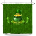 thumbnail image 6 of Happy St. Patrick''s Day Shower Curtain Irish Green Clover Good Luck Cornucopia Golden Coins Waterproof Fabric Polyester Spring Holiday Style Shower Curtain Sets with 12 Hooks, 72x72 Inch, 6 of 6