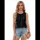 thumbnail image 3 of Camiseta Sin Mangas de Satén de Seda para Mujer, Atuendo Informal de Verano 2025, Camisa Elegante de Trabajo Sin Mangas, Negra, Talla M, 3 of 9