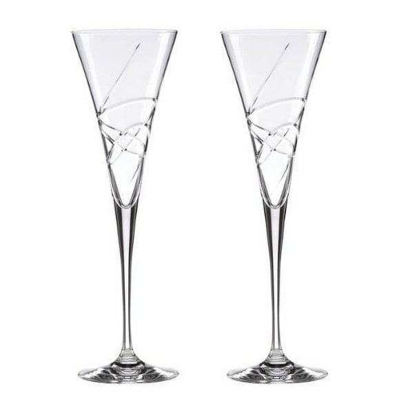 Lenox Adorn Toasting Flute, Clear Crystal, Set of 2, 7 oz. Capacity