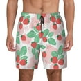 thumbnail image 2 of Picia Strawberry pattern Mens Swim Trunks with Compression Liner Stretch Beach Shorts Quick Dry with Zipper Pockets No-Chafing Board Shorts-Large, 2 of 9