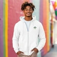 thumbnail image 3 of Dalix Mushroom Glow in the Dark Embroidered Zip Hoodie Fleece Fungi Long Sleeve Pocket Warm Soft Mens in White M Medium, 3 of 5