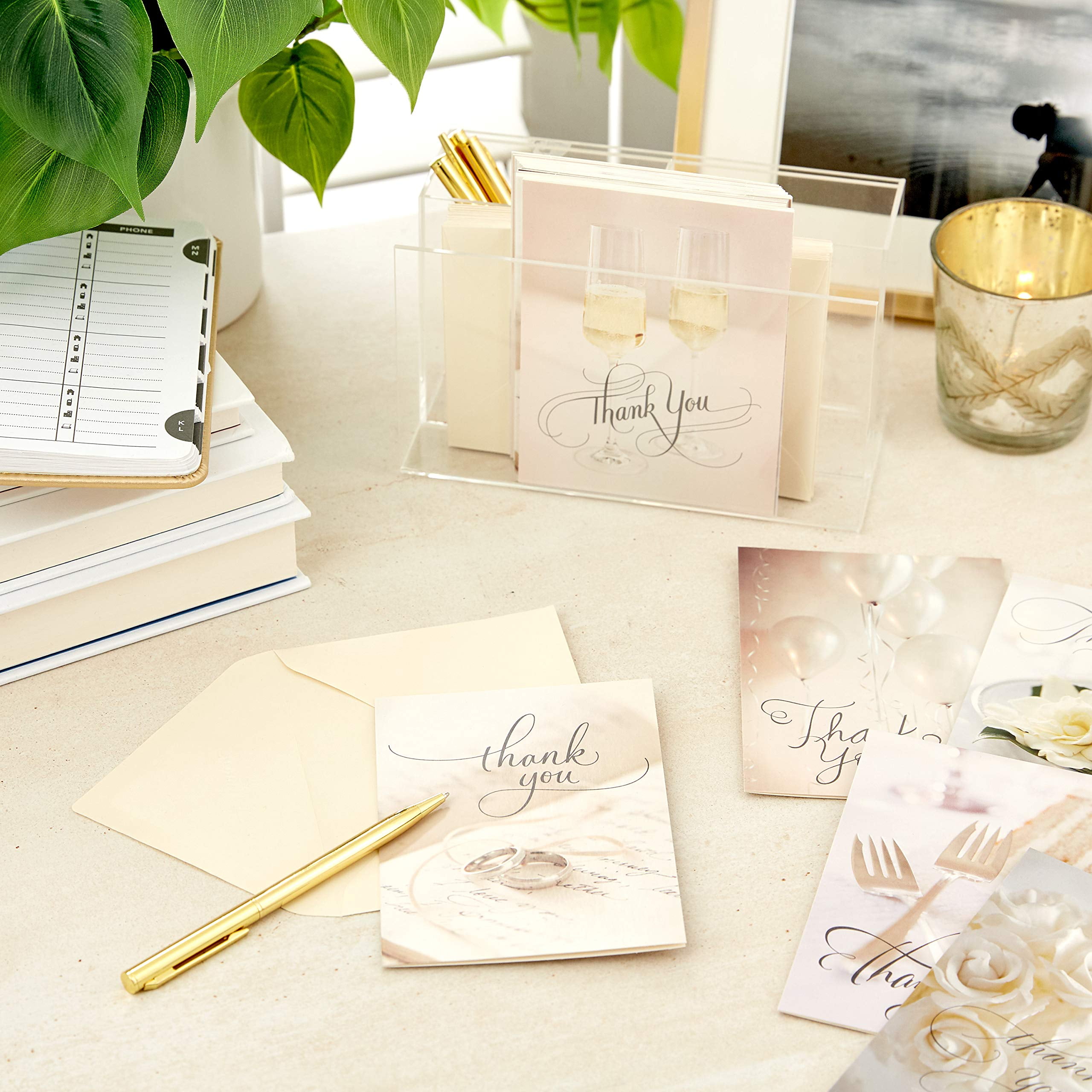 Hallmark Wedding Icons Thank You Notes Greeting Cards with Envelopes, 3.75" x 5.19" (36 Count)