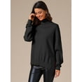thumbnail image 2 of DARING DIVA Turtleneck Sweater Pullover Fall Winter Outfits L Black, 2 of 6