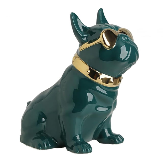 Caja de pañuelos para perro, escultura de animal, manualidades creativas, animales, adorno, figura de mesa Verde