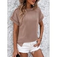 thumbnail image 3 of 2024 Summer New Style Round Neck Outer Seam Twisted Strip Short-sleeved Loose T-shirt For Women, 3 of 6