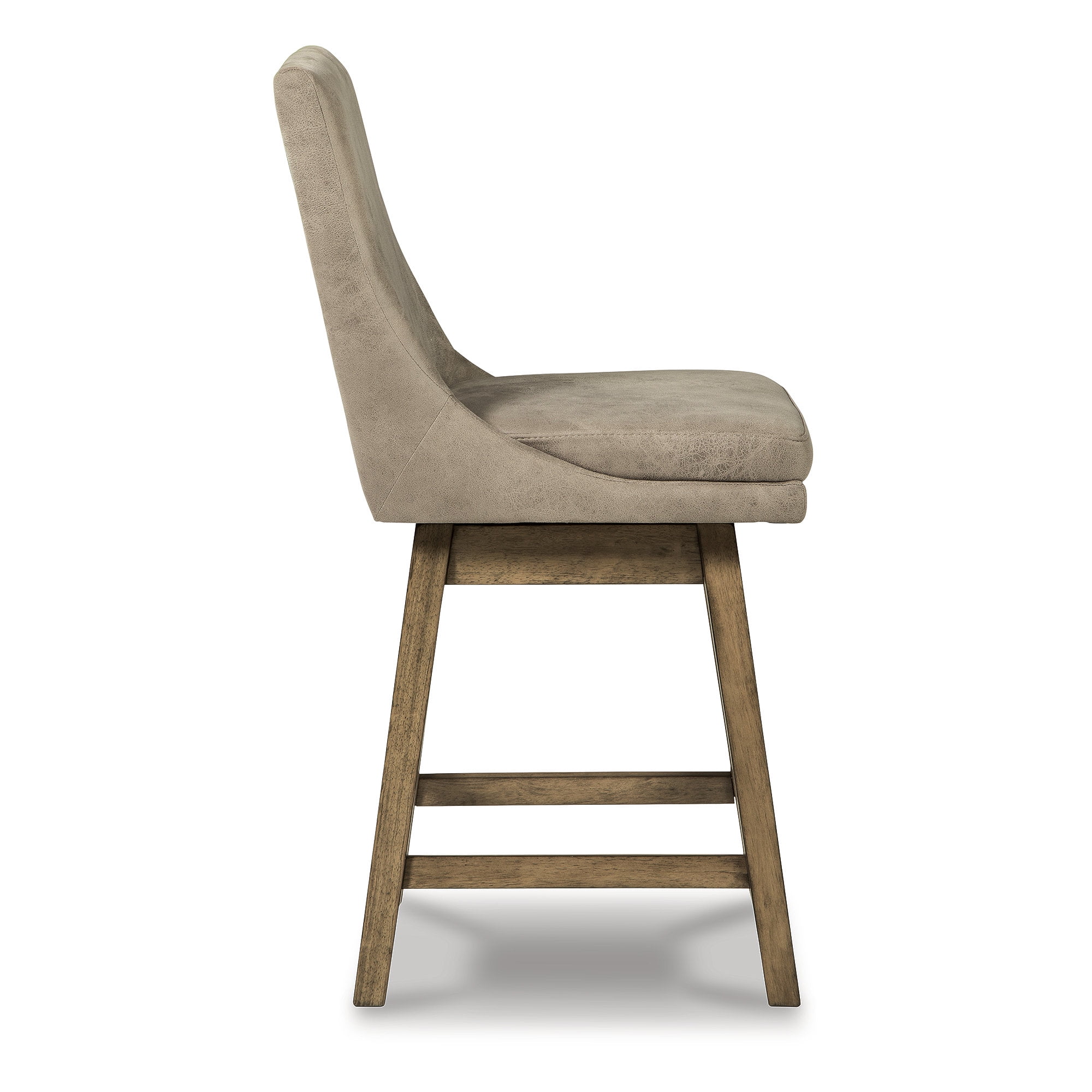 Signature Design by Ashley Tallenger Upholstered Swivel Counter Height Barstool Set of 2, Beige
