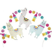 Llama Paper Party Garland, Pastel Banner Décor for All Events - 12 Feet Length Per Strand (1-Pack)