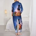 thumbnail image 5 of Kll Lantern On Snow Print Women'S Long Sleeve Pajamas With Pants Sleepwear Loungewear 2 Set-Medium, 5 of 9
