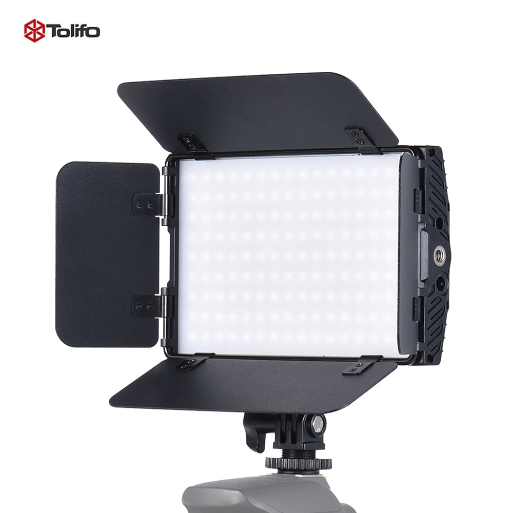 pigeon Abbreviate Agent Tolifo PT-15B PRO II 15W LED Panel Light Dimmable Bi-color 3200K - 5600K  Ultra-thin Aluminum Alloy On-Camera Lamp with 4- Barn Door LCD Screen  Support 2.4G Wireless Remote Control for Canon -
