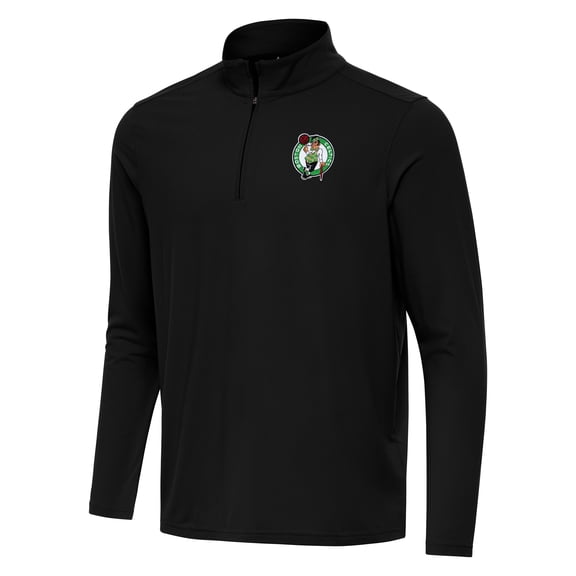 Men's Antigua Black Boston Celtics Intent Quarter-Zip Top