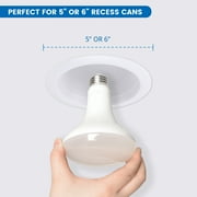 Great Value BR30 LED Floodlight Bulbs, 7.5W (65W Equivalent), Daylight 5000K, E26 Medium Base, Dimmable, 16 Pack