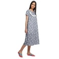 thumbnail image 4 of Moomaya Printed Short Sleeve Nightdress For Ladies Button Placket Nightwear, 4 of 5