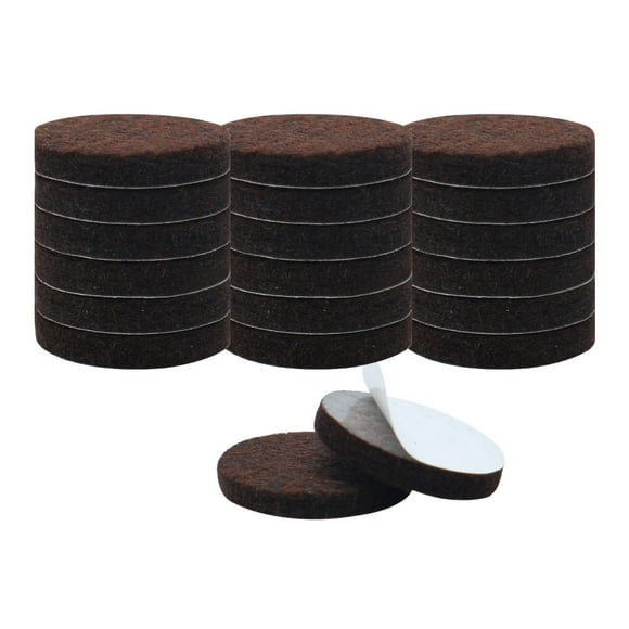 Almohadillas de fieltro para muebles de 20 piezas, redondas, protector de piso para patas de silla, marrón oscuro, 32 x 5mm