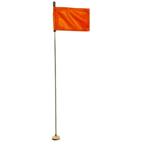 Magnetic Base Super Hold with 3 FT Steel Pole - (4 x 6) Orange Flag