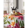 thumbnail image 6 of Pink Orange Floral Table Cloth, Spring Blossom Botanical Flowers Waterproof Tablecloth for Rectangle Tables, Reusable Washable Fabric Table Cover for Restaurant Kitchen Dining Tables 52"x70", 6 of 6