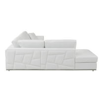HomeRoots White Italian Leather Reclining L Shaped Two Piece Corner Sectional