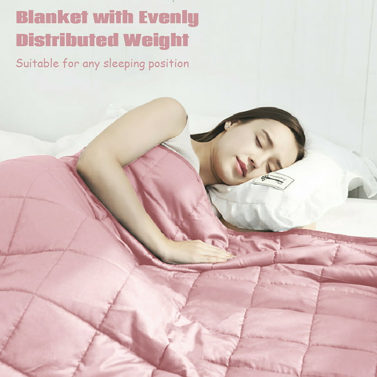 Costway Pink Soft Fabric Breathable 60 in. x 80 in. 20 lbs. Heavy Weighted Blanket
