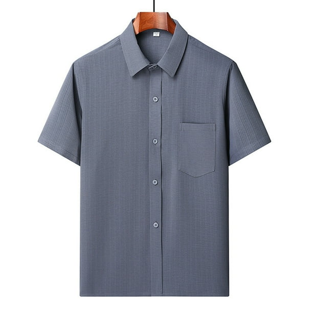pstuiky camisetas de hombre, Camisa informal de manga corta, lisa, cómoda y con cuello vuelto para hombre ropa de hombre s