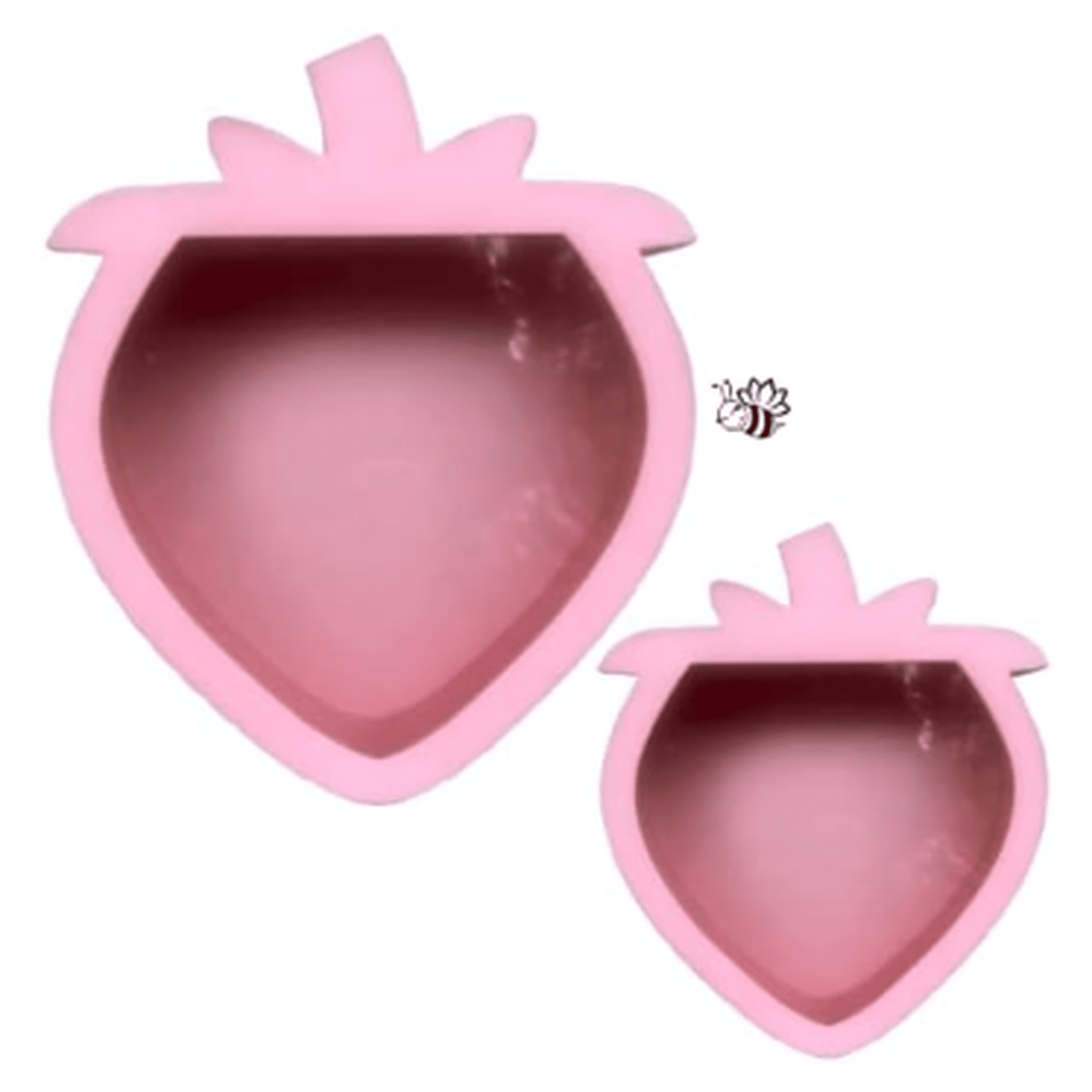 Berry Shaped Gift Box Set of 2 Boxes with Clear Acetate Window Lids 2 Sizes- 12 & 9.5 4 Color Choices Flowers Chocolates Festivals (Pink)