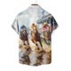 thumbnail image 4 of Mens Casual Manga Corta Botón Abajo Camisas Turndown Cuello Blusa de Impresión, Poliéster Ligero Top de la Moda para el Verano Al Aire Libre Y el Uso Diario, 4 of 6
