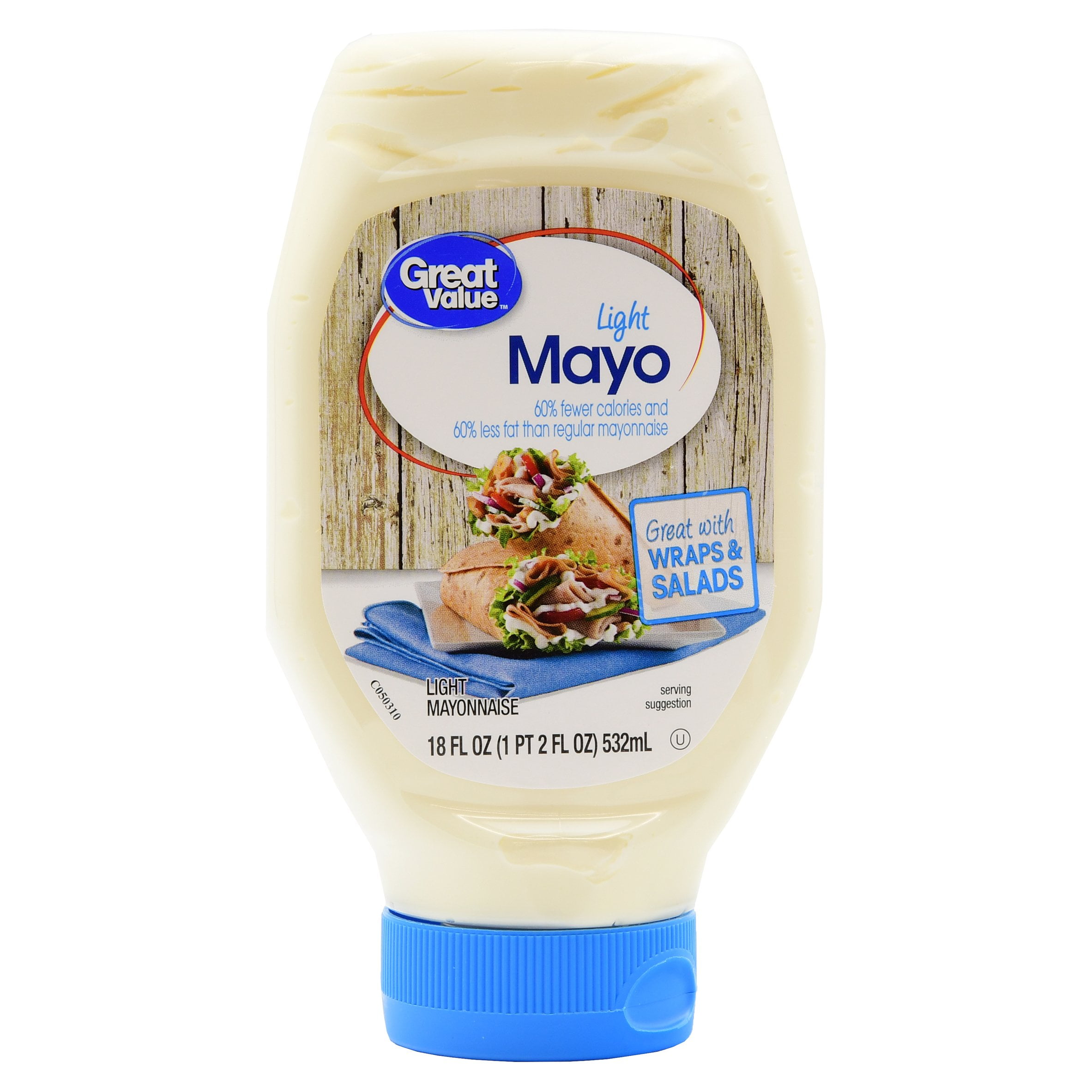Great Value Mayo, Light, 18 oz