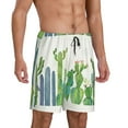 thumbnail image 3 of Rocae Cartoon Cactus for Men's Soft Sleep Pajama Shorts, Waistband and Pockets, 3 of 9