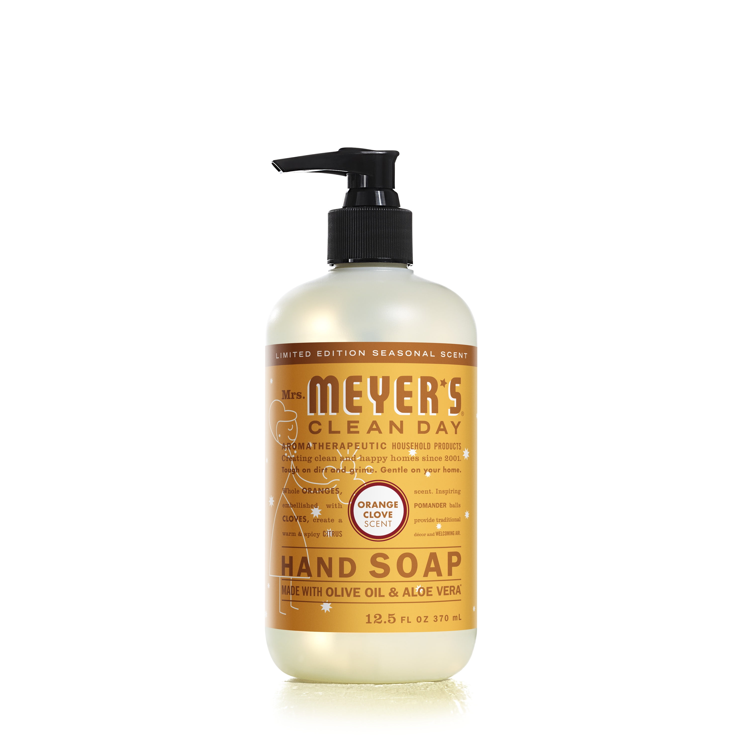 Mrs. Meyer's Clean Day Liquid Hand Soap Bottle, Orange Clove Scent, 12.