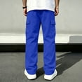 thumbnail image 5 of Resicozy Baggy Sweatpants Men Wide Leg Casual Joggers Cotton Loose Drawstring Elastic Waist Pants with Pockets Royal Blue 3XL, 5 of 8