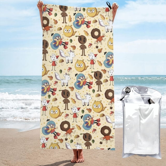 Toalla de playa Hilda, suave, de secado rápido, resistente a la arena, para natación, piscina, yoga, gimnasio, camping, toallas de baño ligeras, regalo para niños, niñas, niños y adultos, 31,5 x 63