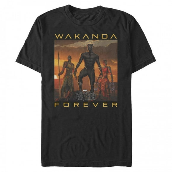 Black Panther Wakanda pour Toujours Héros Lineup T-Shirt-Large
