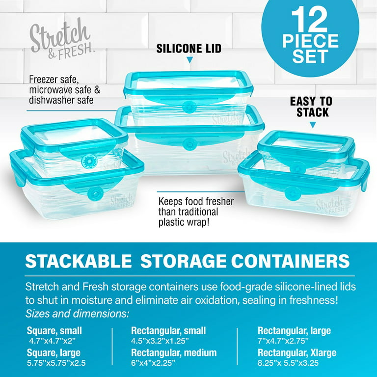 Food Storage Bowls With Lids 4 Pairs Blue 6 Stackable Set FREE SHIPPING