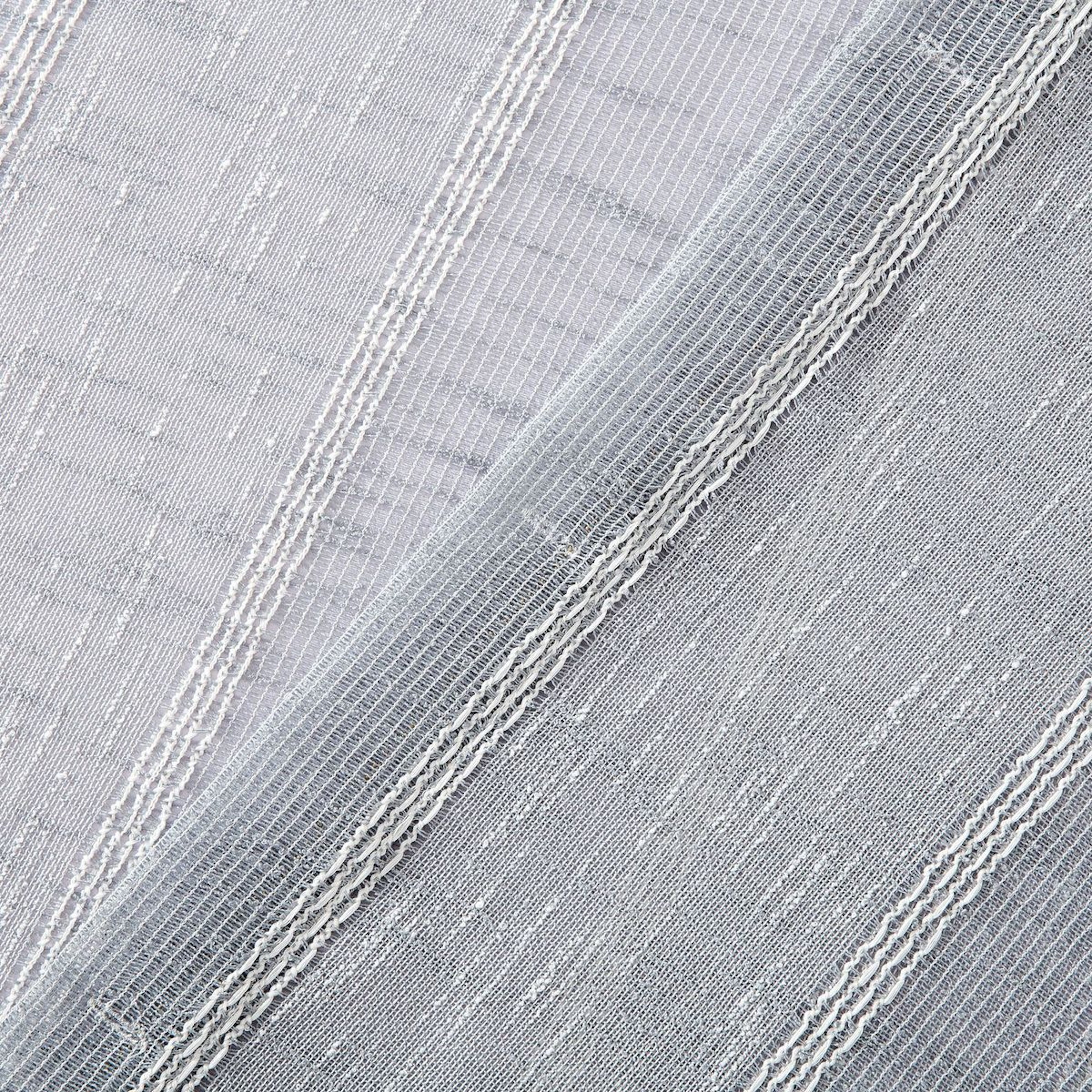 Dainty Home Megan Striped Fabric Polyester Shower Curtain, 70 inch x 72 inch, Silver