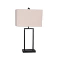 thumbnail image 2 of Benjara 25 Inch Table Lamp, Set of 2, Taupe Fabric Shade, Black Framed Body, 2 of 2