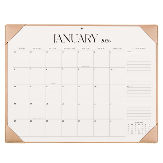 Calendario de Escritorio Jokotha Simplificado 2026-2027 con Alfombrilla para Escritorio